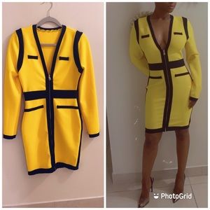 Yellow and black evening dress!